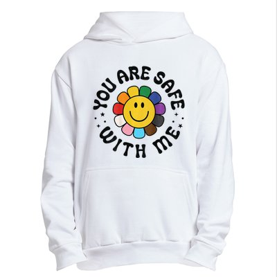 You Are Safe With Me Lgbtq Pride Ally Smile Face Back Urban Pullover Hoodie