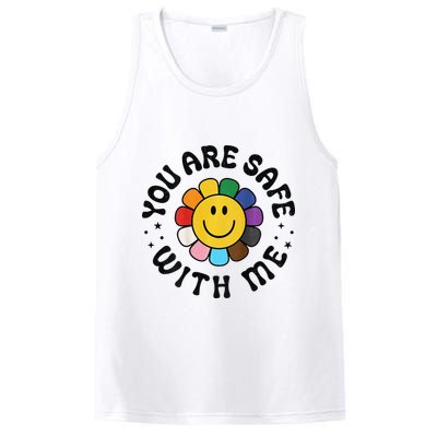 You Are Safe With Me Lgbtq Pride Ally Smile Face Back PosiCharge Competitor Tank