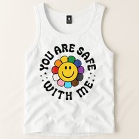You Are Safe With Me Lgbtq Pride Ally Smile Face Back Tank Top