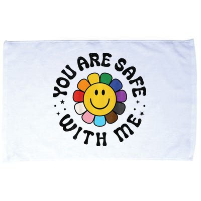 You Are Safe With Me Lgbtq Pride Ally Smile Face Back Microfiber Hand Towel