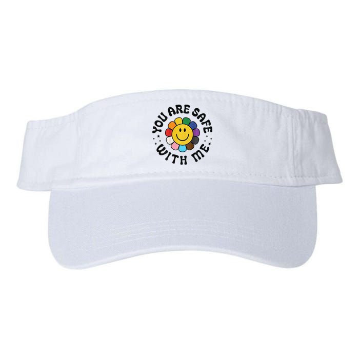 You Are Safe With Me Lgbtq Pride Ally Smile Face Back Visor