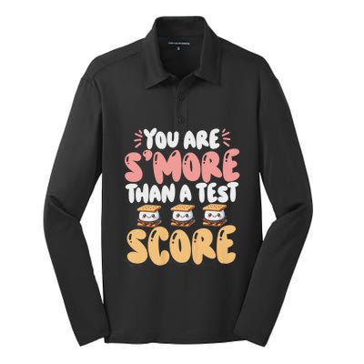 You Are SMore Than A Test Score State Test Day Teacher Silk Touch Performance Long Sleeve Polo