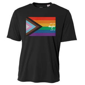 You are safe with me LGBT Ally Cooling Performance Crew T-Shirt