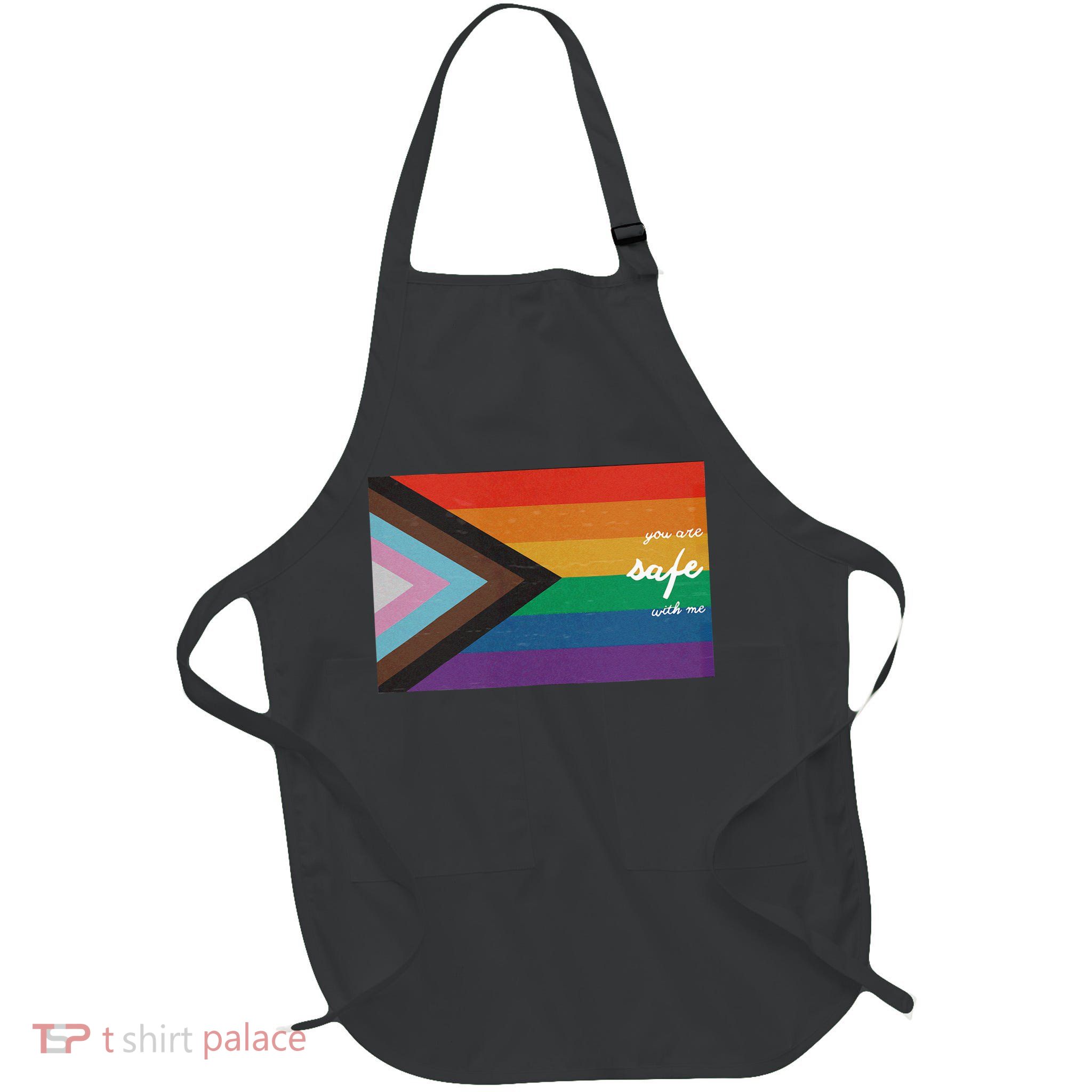 You are safe with me LGBT Ally Full-Length Apron With Pockets