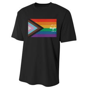 You are safe with me LGBT Ally Performance Sprint T-Shirt