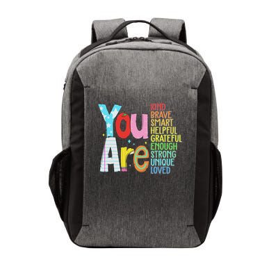 You Are Smart Brave Strong Kind Loved Motivation Teacher Vector Backpack