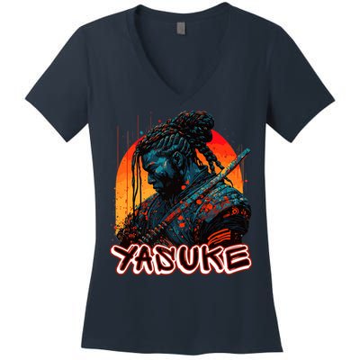 Yasuke African Samurai Premium Women's V-Neck T-Shirt