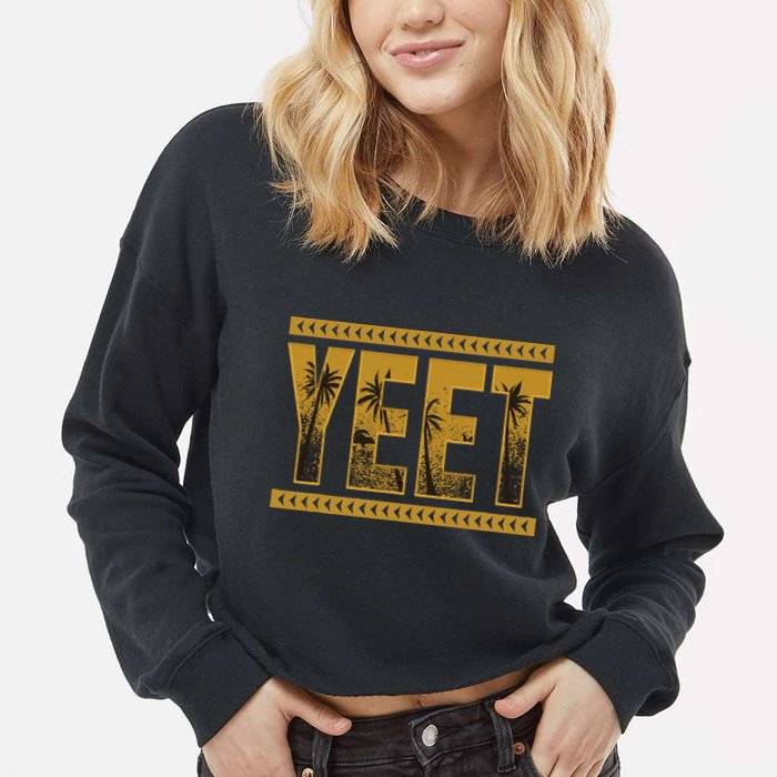 Yeet Apparel Saying Cropped Pullover Crew