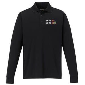 You Are Seen Loved Valued Performance Long Sleeve Polo