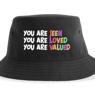 You Are Seen Loved Valued Sustainable Bucket Hat