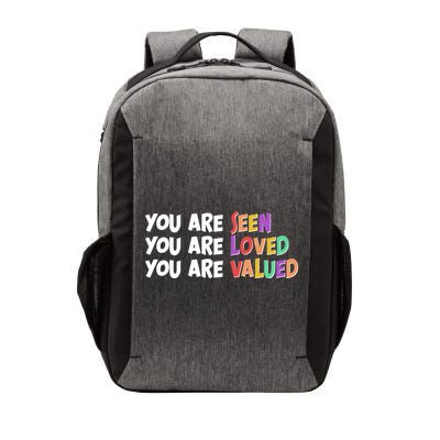 You Are Seen Loved Valued Vector Backpack