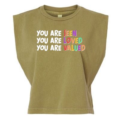 You Are Seen Loved Valued Garment-Dyed Women's Muscle Tee