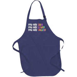 You Are Seen Loved Valued Full-Length Apron With Pockets