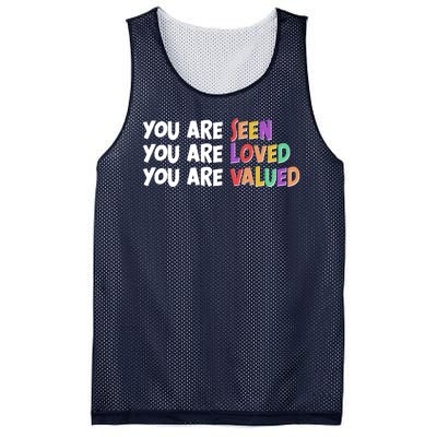 You Are Seen Loved Valued Mesh Reversible Basketball Jersey Tank