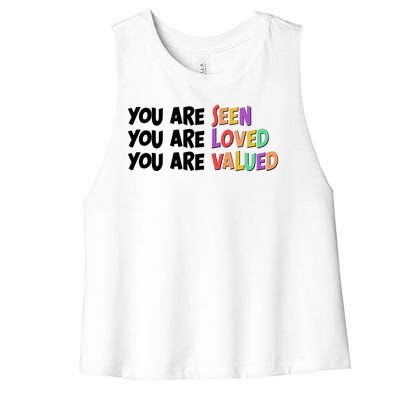 You Are Seen Loved Valued Women's Racerback Cropped Tank