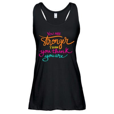 You Are Stronger Than You Think You Are Positive Quote Ladies Essential Flowy Tank