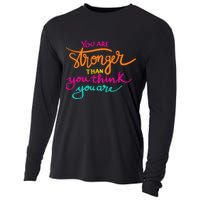 You Are Stronger Than You Think You Are Positive Quote Cooling Performance Long Sleeve Crew