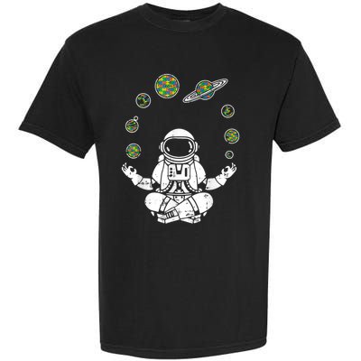 Yoga Astronaut Space Planets Autism Awareness Funny Gift For Mom Funny Gift Garment-Dyed Heavyweight T-Shirt