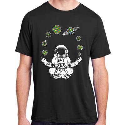 Yoga Astronaut Space Planets Autism Awareness Funny Gift For Mom Funny Gift Adult ChromaSoft Performance T-Shirt