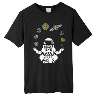 Yoga Astronaut Space Planets Autism Awareness Funny Gift For Mom Funny Gift Tall Fusion ChromaSoft Performance T-Shirt