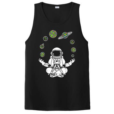 Yoga Astronaut Space Planets Autism Awareness Funny Gift For Mom Funny Gift PosiCharge Competitor Tank