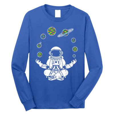 Yoga Astronaut Space Planets Autism Awareness Funny Gift For Mom Funny Gift Long Sleeve Shirt