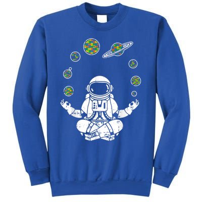 Yoga Astronaut Space Planets Autism Awareness Funny Gift For Mom Funny Gift Sweatshirt