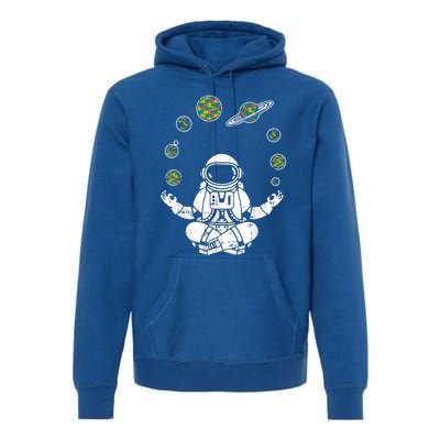 Yoga Astronaut Space Planets Autism Awareness Funny Gift For Mom Funny Gift Premium Hoodie