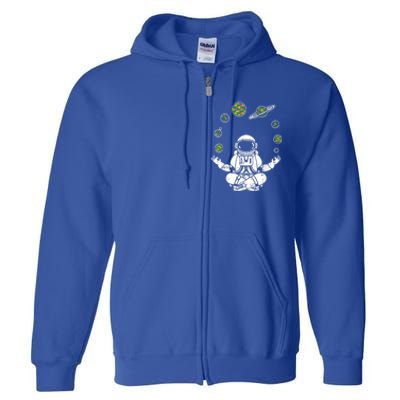 Yoga Astronaut Space Planets Autism Awareness Funny Gift For Mom Funny Gift Full Zip Hoodie