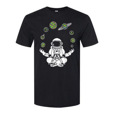 Yoga Astronaut Space Planets Autism Awareness Funny Gift For Mom Funny Gift Softstyle CVC T-Shirt