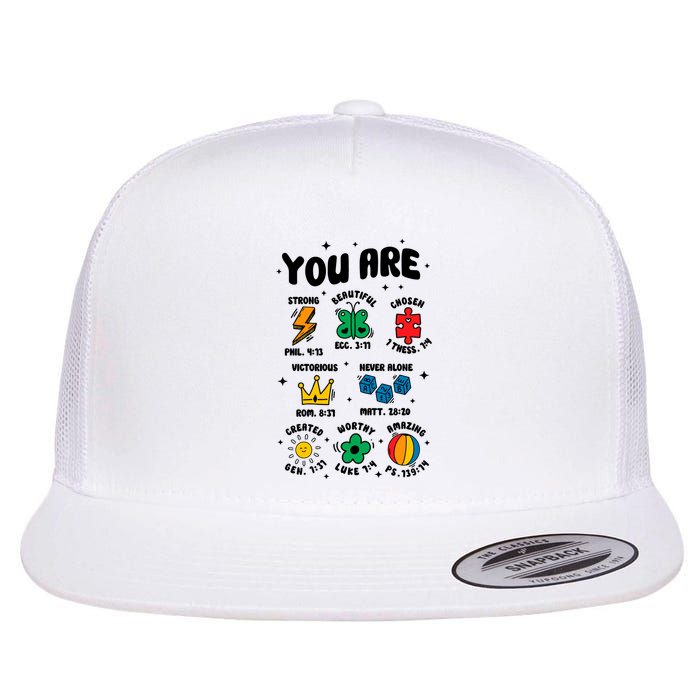 You Are Strong Beautiful Autism Support Flat Bill Trucker Hat