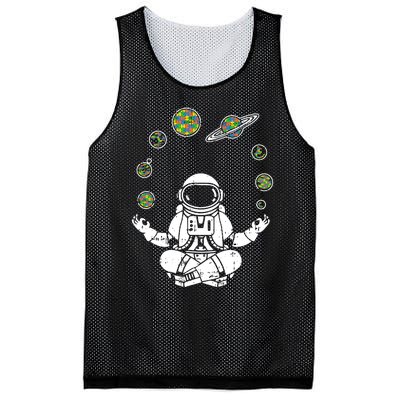 Yoga Astronaut Space Planets Autism Awareness Gifts For Mom Mesh Reversible Basketball Jersey Tank