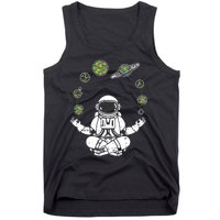 Yoga Astronaut Space Planets Autism Awareness Gifts For Mom Tank Top