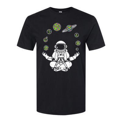 Yoga Astronaut Space Planets Autism Awareness Gifts For Mom Softstyle® CVC T-Shirt