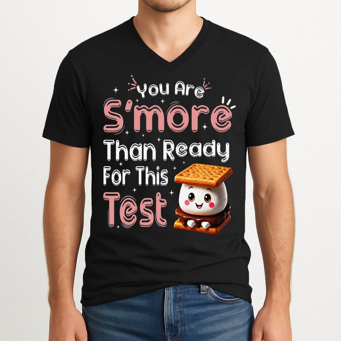 You Are Smore Than Ready For This Test Testing Day Teacher V-Neck T-Shirt