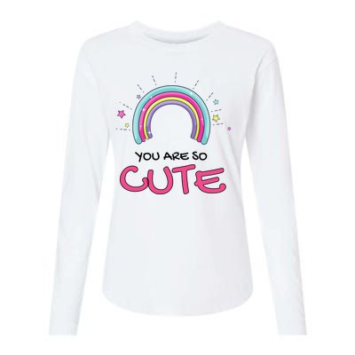 You Are So Cute Rainbow Womens Cotton Relaxed Long Sleeve T-Shirt