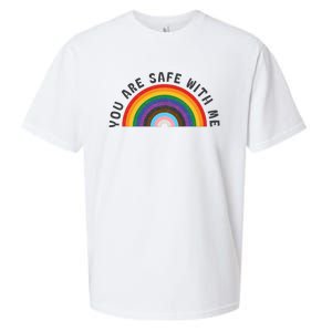 You Are Safe With Me You’Re Safe Lgbtq Pride Ally Rainbow Sueded Cloud Jersey T-Shirt