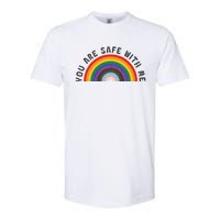 You Are Safe With Me You’Re Safe Lgbtq Pride Ally Rainbow Softstyle CVC T-Shirt