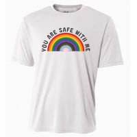 You Are Safe With Me You’Re Safe Lgbtq Pride Ally Rainbow Cooling Performance Crew T-Shirt