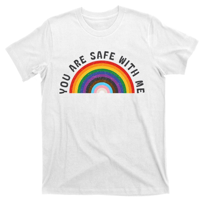 You Are Safe With Me You’Re Safe Lgbtq Pride Ally Rainbow T-Shirt