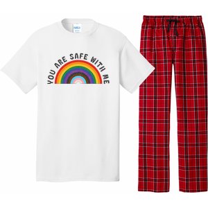 You Are Safe With Me You’Re Safe Lgbtq Pride Ally Rainbow Pajama Set