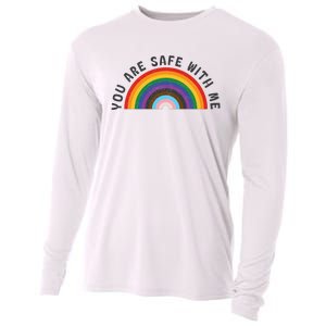 You Are Safe With Me You’Re Safe Lgbtq Pride Ally Rainbow Cooling Performance Long Sleeve Crew