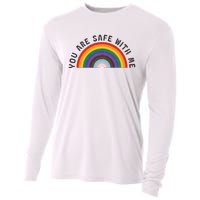 You Are Safe With Me You’Re Safe Lgbtq Pride Ally Rainbow Cooling Performance Long Sleeve Crew