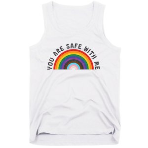 You Are Safe With Me You’Re Safe Lgbtq Pride Ally Rainbow Tank Top