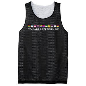 You Are Safe With Me Lgbt Flag Mesh Reversible Basketball Jersey Tank