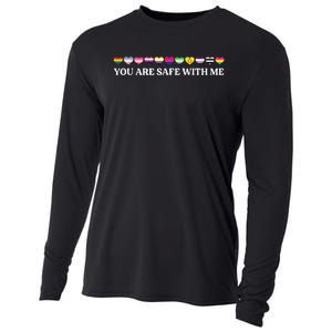 You Are Safe With Me Lgbt Flag Cooling Performance Long Sleeve Crew