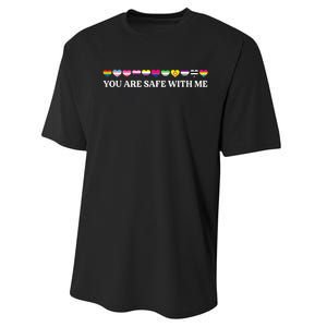 You Are Safe With Me Lgbt Flag Performance Sprint T-Shirt