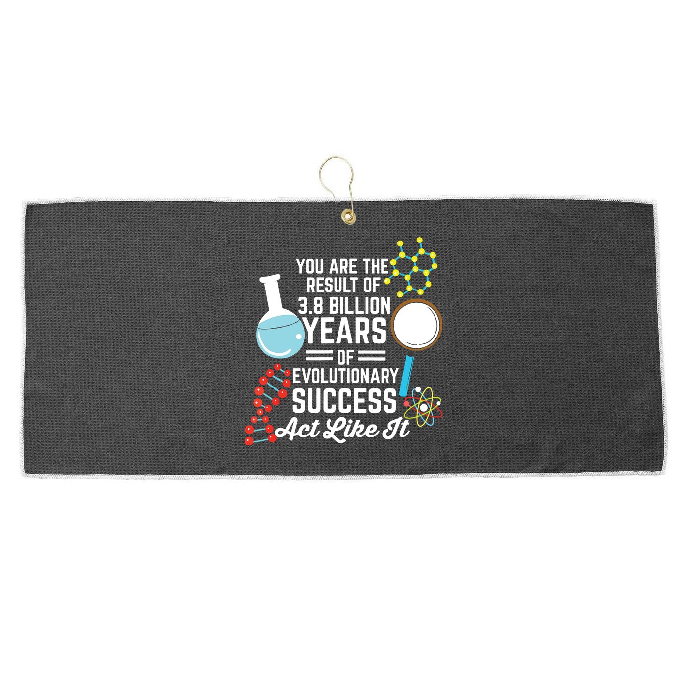 You Are The Result Of Evolutionary Successc Large Microfiber Waffle Golf Towel