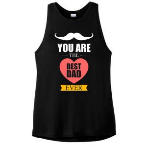 You Are The Best Dad Ever Mustache Heart Ladies PosiCharge Tri-Blend Wicking Tank