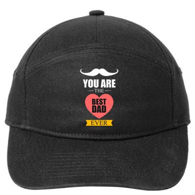 You Are The Best Dad Ever Mustache Heart 7-Panel Snapback Hat
